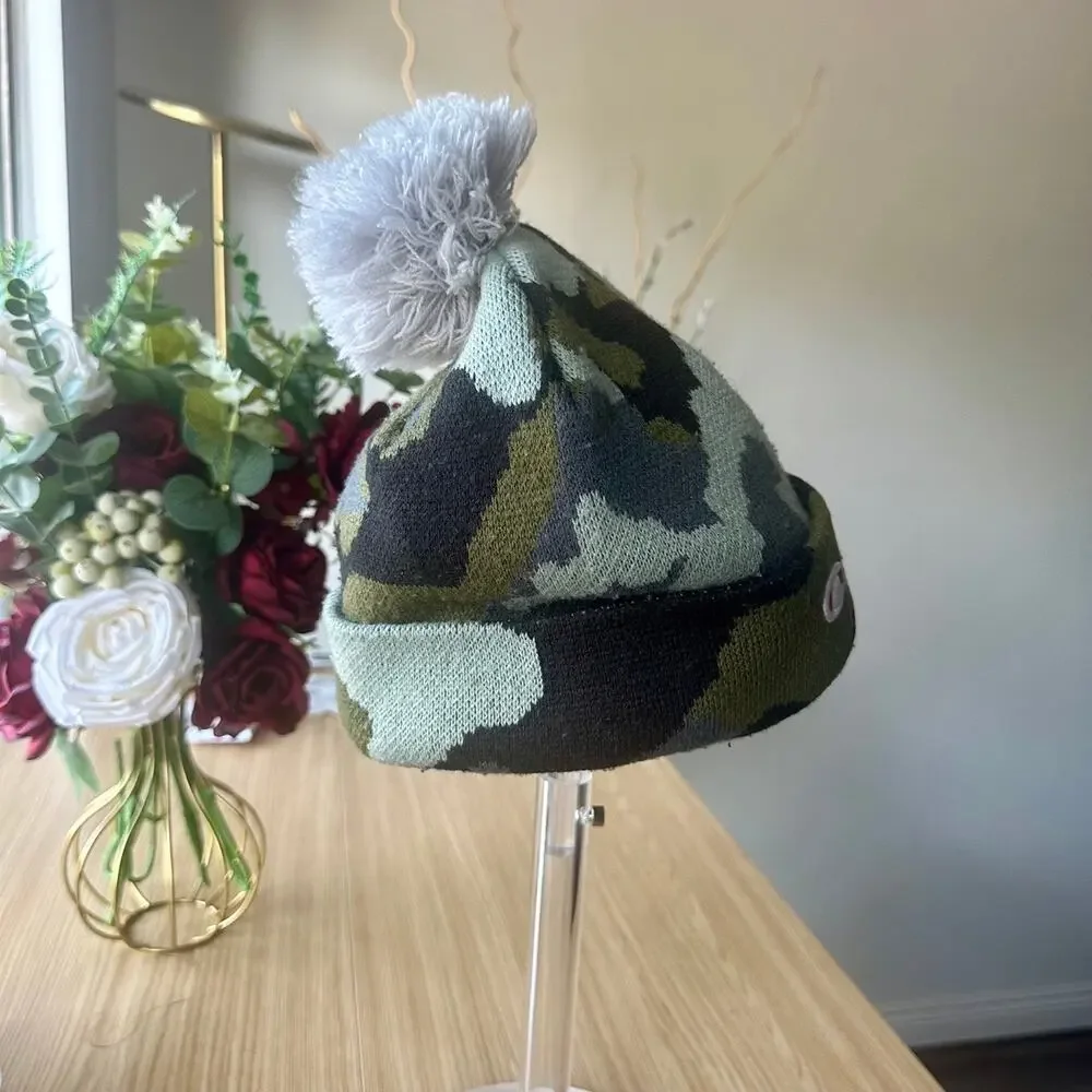CHAMPION Vibrant Camouflage Beanie Pom Hat Army Skateboard Unisex Gorpcore Y2K